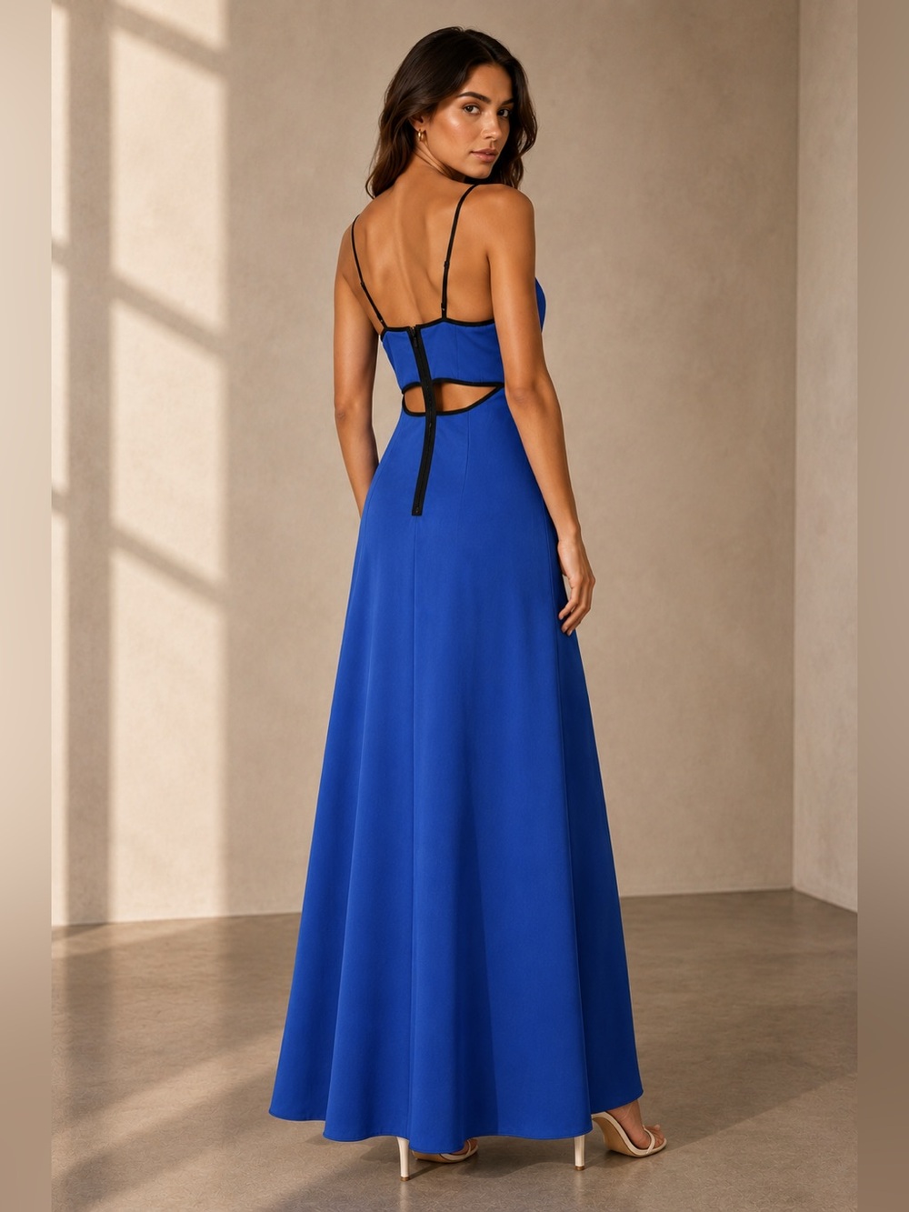 Armani Exchange Cobalt Blue  Maxi Dress with slit size 10